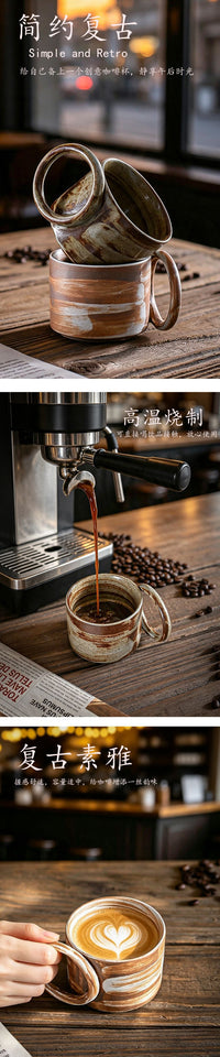 Modern Minimalist Ceramic Coffee Mug with Handle for Home and Office