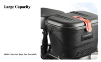 Anti-Theft Lock Electric Bike Basket Waterproof Electric Bicycle Rear Box Large Capacity for Commuters, Shoppers, Shopping, Daily Errands