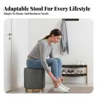 Multi-Functional Round Padded Pouf Comfortable Padding Low Stool adaptable Use Household Furniture Space-Saving for Homeowners, Apartment Dwellers, Home Decorators, Living Room, Entryway, Bedroom, Under Desk