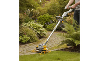 Electric Vegetation Trimmer with Wheels Battery Powered Grass Trimmer with Wheels Handheld Cordless Vegetation Wacker Ergonomic for Homeowners, Gardeners, Garden