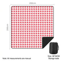 Picnic Blanket and Camping Mat for Family, Extra Large Waterproof Outdoor Activities Garden Mat, Machine Washable Checkered Pongee Beach Blanket