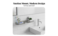 Suction Cup Faucet Shelf Waterproof Wall Mounted Faucet Rack Repositionable Drill Sink Organizer for Renters, Washroom, Washstand, Kitchen