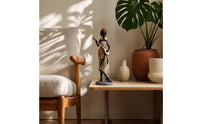 Figurine with Musical Instrument Slender Woman Statue Artistic for Entryway