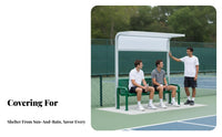 Sun Protection Sunshade Canopied Court Bench Integrated Side Table Sports Seating Weather-withstandant Outdoor Furnishing sturdy Construction for Spectators, Athletes, Families, racquet sport Courts, recreation Areas, Backyard