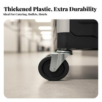 High Load Capacity 3-Tier Plastic Utility Cart Multi-Functional Restaurant Busing Cart Easy to Clean Food Service Trolley Long-Lasting Build for Hotel Team, Professionals, Kitchen, Cafeteria, Catering Events