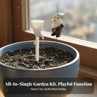 2 Pieces Self Watering Gnome Stakes Time-Saving Gardener Solution Automatic Watering Stake Set Drip Irrigation Decorative Plant Dripper Kit