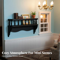 European Design 1:12 Scale Floating Shelf Realistic Detailing 1:12 Scale Display Rack Easy Installation Dollhouse Floating Shelf Versatile Design for Hobbyists, Miniature Scene Building