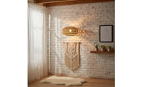 Natural Material Rattan Weave Lamp Cover Japandi Design Woven Rope Lampshade Rustic Decor Bohemian Design Lampshade for Restaurant