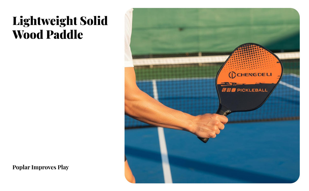 2 Paddle 4 Sphere Pickleball Kit Lightweight Wooden Pickleball Paddle Set Sports Equipment Sturdy Comfortable Grip for Beginners