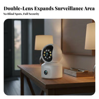 Twin Lens Detection Unit AI Human Tracking Twin Screen Observation Camera Interactive Audio Observation System Display for Parents, Seniors, Home