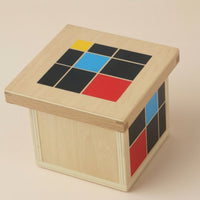 Child-Centered Cube Sensorial Wooden Cube Colorful Geometric Puzzle for Preschool, Classroom