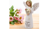 Commemorative Keepsake Appreciation Angel Figurine Hand-Painted Home Decoration Engraved Message for Friends, Teachers, Bookshelf
