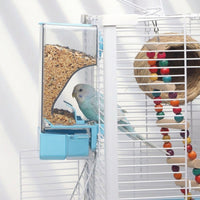 Automatic Timed Avian Feeder and Avian Feeders, Husk Separation Feeder for Parakeet and Small Avian Species, Anti-Scatter Design with Removable Base