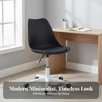 Height Adjustable Clear Rolling Chair 360-Degree rotate Caster Base Seat Transparent Look Task Seating Minimalist Design for Home Office Workers, Professionals, Homeowners, Study Room, Bedroom