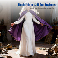 Plush Stand Collar Cloak, Court Style, Multicolor, Metal Buckle, Flowing Cape for Stage, Cosplay