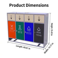 Dark Grey Stainless Steel Waste Sorting Station, Double Bin Recycling Bin for Public Spaces, 36cm Wide with Shelter
