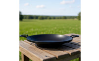 Round Nonstick Griddle Smokeless Korean Grill Pan Pan High Temperature Resistant Round Barbecue Plate for Outdoor, Camping, Picnic