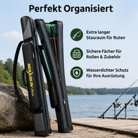 Rod Bag for Catfish Anglers, Waterproof Fishing Tackle Bag made of Textile, Robust Rod Case for Spinning Rods