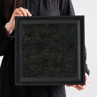 Hanging Plant Frame, Black Tillandsia Holder, Square MDF Plant Frame, Retro Wall Decor for Office & Bedroom