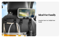 Car Seatback Hook Phone Holder Hands Viewing 2 in 1 Seatback Simple Hook Installation Vehicle Purse Hanger for Families, Women, Road Trips