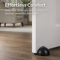 Floor Mounted Door Stopper for Home, Stainless Steel No Drill Catch for Glass Heavy Duty Holder , Brushed Gold Finish