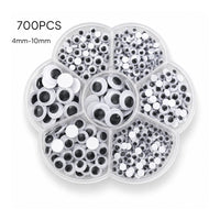 700 Pieces Round Craft Eyes with Storage Box Easy to Use Plastic Safety Eyes BPAsafe for Hobbyists, Crochet Projects
