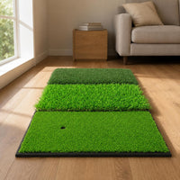 Foldable Golf Hitting Mat Three-Section Indoor Golf Practice Mat Tear-Resistant