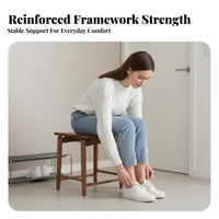 Solid Wood Construction Mortise and Tenon Stool Long-Lasting Wooden Seat Minimalist Design Household Furniture Sturdy Support for Adults, Homeowners, Students, Dining Room, Entryway, Bedroom, Kitchen
