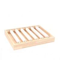 Cloth-Covered-Wrapped Band Holder Display Tray Cylindrical Wooden Band Holder Tray uncoveredFrame Natural Wood Finish