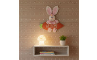 Easter Rabbit Carrot Sign Cute Design Easter Welcome Plaque Rustic Allure