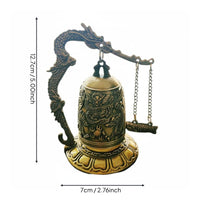 Antique Style Bronze Bell Housewarming Gift Chinese Dragon Bell Ornament Meditative Home Decoration for Entryway