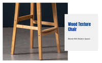 Hardwood Bar Stool, Modern Minimalist High Stool, Ergonomic Backrest Chair for Bar, Cafe, Reception, Nordic Design