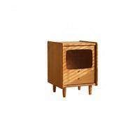 Japanese design Nightstand with Drawer and Shelf Minimalist Design Single-Drawer Nightstand space-saving Size Bedside Table Rounded Corners for Apartment Dwellers, Homeowners, Students, Small Spaces, Guest Room, Office