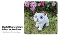 Sun-Powered Pup Statue Waterproof Cartoon Dog Solar Light Weatherproof Puppy Outdoor Light for Yard, Patio, Pathway