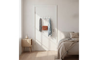 Wall-Mounted Coat Rack with 5 Hooks Metal Wall-Mounted Coat Rack with Retractable Hooks Space-Saving Slim-Profile for Entryway