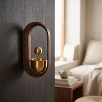 Door Bell with Wooden Frame Hanging Door Chime Bell Minimalist Wind Chime for Entryway, Wall