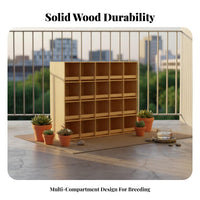 Wooden Pigeon Breeding Box Solid Wood Multi-Compartment Pigeon Nest Box Easy Assembly Birdhouse for Balcony, Backyard, Outdoor