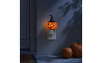 Compact Pumpkin Night Light Ambient Night Light with Witch Hat Warm Jack-O'-Lantern Lamp Colorful for Entryway