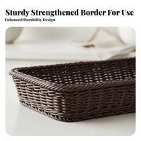 Braided Organizer Basket Multifunctional Imitation Rattan Basket Wicker Tray for Kitchen, Restaurant, Washroom