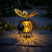 LED Bee Garden Light Outdoor Bee Lamp Glowing Metal for Gardeners, Homeowners, Flower Beds