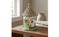 Thatched Roof Cottage Resin Solar Glowing Decoration Waterproof Micro Landscape House