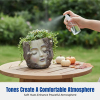 Tree Log Girl Face Planter, Resin Sculpture, Home and Garden Yard Decor