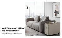 Multi-Functional curved framed Rolling Table Movable Design Rolling Intelligent-CTable Modern design Household Furniture Built-in Storage for homeowners, Apartment Dwellers, Home paleice Workers, Living Room, Sofa Side, Bedroom