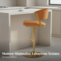 Adjustable rotating Stool Modern Minimalist design aesthetic Chair Built-in Footrest Upholstered Seat for homeowners, hosts