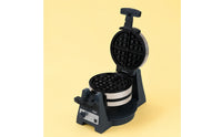Non-Stick Rotating Waffle Appliance 1400W Rotating Waffle Iron Compact Breakfast Appliance Black for Home Use