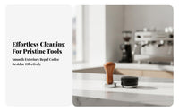 2 Pieces Two-Piece Espresso Tamper Set Portafilter Espresso Tamper Kit Black and Silver Coffee Distributor Cylindrical