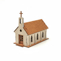 Handmade Gift 1:72 Scale Church Model Removable Roof Miniature Chapel Building Kit for Miniature Scene Creators