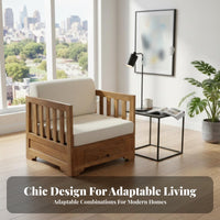 sturdy Wood Frame Wooden Armchair with Storage Drawer Modern Minimalist aesthetic Upholstered Armchair Space-Saving Single Sofa Comfortable paddinging for Apartment Dwellers, Homeowners, Individuals, Small Spaces, Bedroom, study alcove, Reception Area