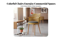 Comfortable Cushion Upholstered Seat Restaurant Chair Long-Lasting Construction Upholstered Dining Chair Ergonomic Backrest Slatted Back Armchair Heavy Duty for Business Owners, Event Planners, Homeowners, Quick-Service Shop, Eatery, Hotel, Kitchen