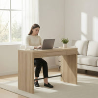 Computer Desk Minimalist Desk with Drawer Wood-Grain Study Table for Remote Workers, Students, Home Office, Bedroom
